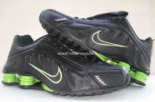 Hommes Nike Shox R4 Noir Vert